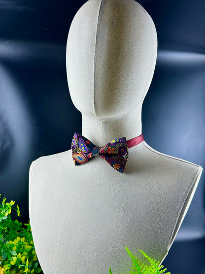 Paisley multi-colourful  pretied bow