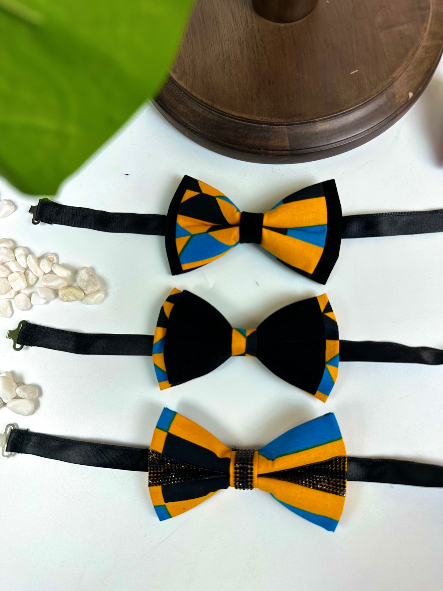 Colorful layered Kente bow set