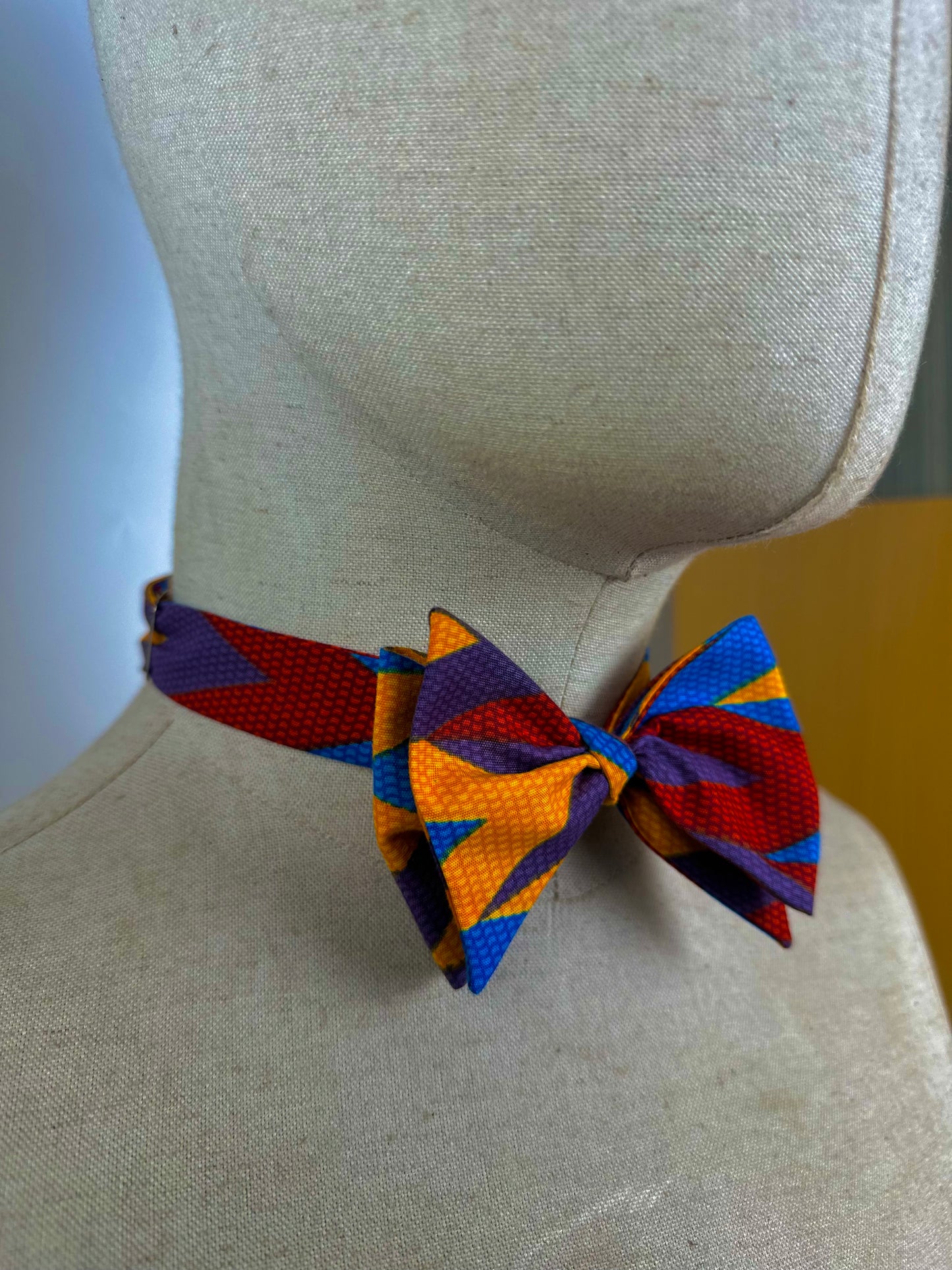 Ankara Self tie bow tie set ( Foldable tie )