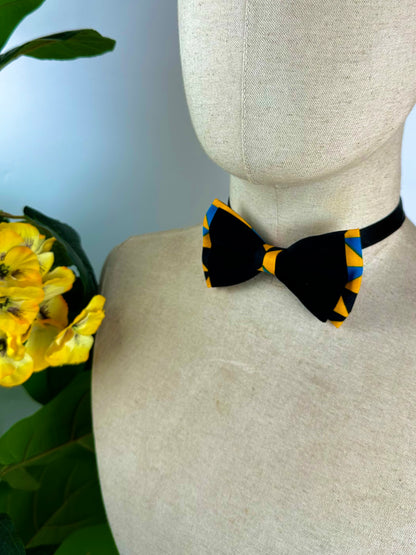 Colorful layered Kente bow set