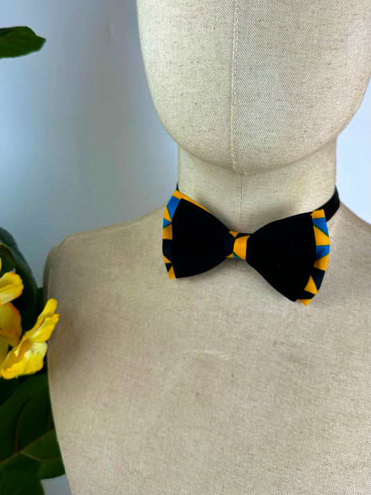 Colorful layered Kente bow set