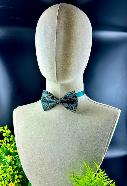 Paisley Emerald green pretied bow